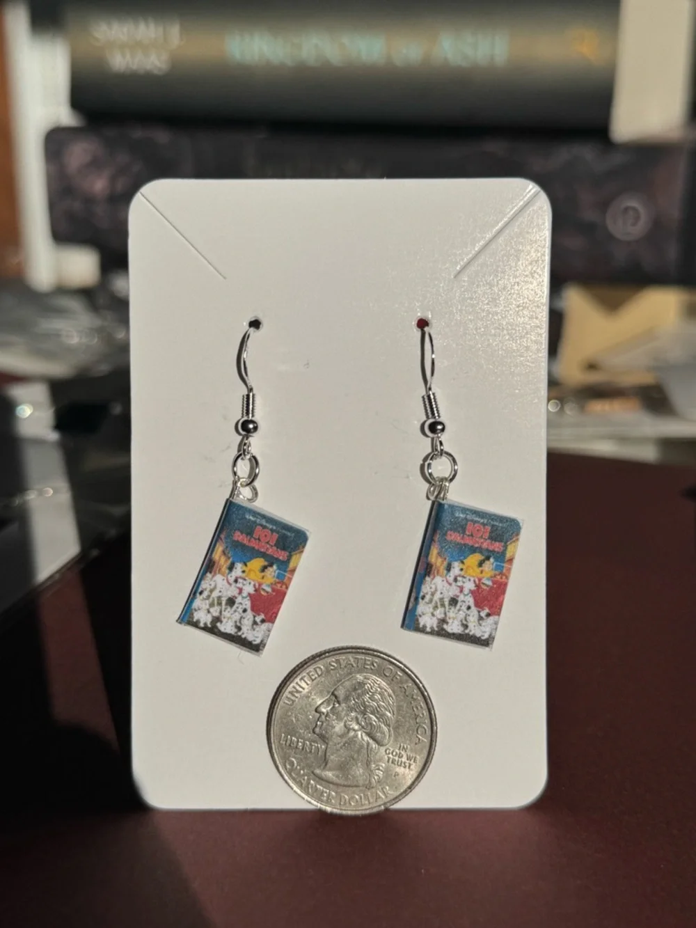 Disney 101 Dalmatians Book Charm Earrings - Black & White - Picture 3 of 6
